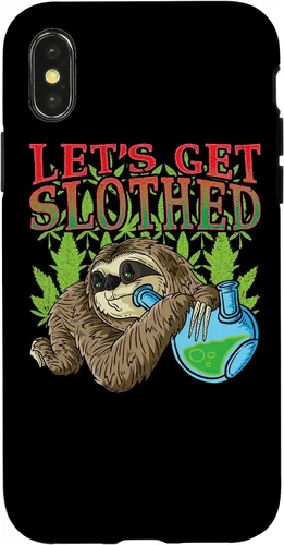 Vista 5 de Sloth Smokes Grass Shirt Marihuana Sloth Cannabis Stoner Case para iPhone 17