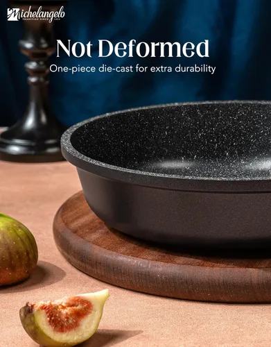Vista 6 de MICHELANGELO Sartén antiadherente – Sartén pequeña antiadherente de 8 pulgadas con mango de silicona Fácil de limpiar, compatible con todas