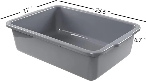 Vista 2 de Bandejas de plástico grandes de 32 litros, caja de bañera de autobús comercial, juego de 4