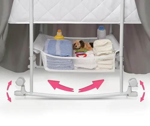Vista 7 de Moisés oval Badger Basket Wishes, con falda completa, gris