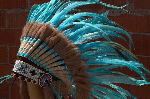 Vista 3 de Roma Costume Tocado nativo americano para mujer turquesa 6