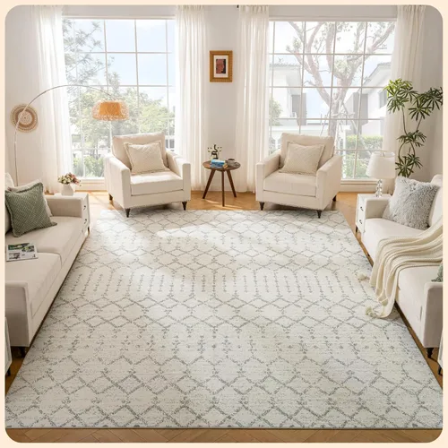Vista 205 de Istana Alfombra larga antideslizante de 2.5 x 8 para el hogar, para pasillo y cocina, lavable, sedosa y suave al tacto, elegante, color azul y marfil