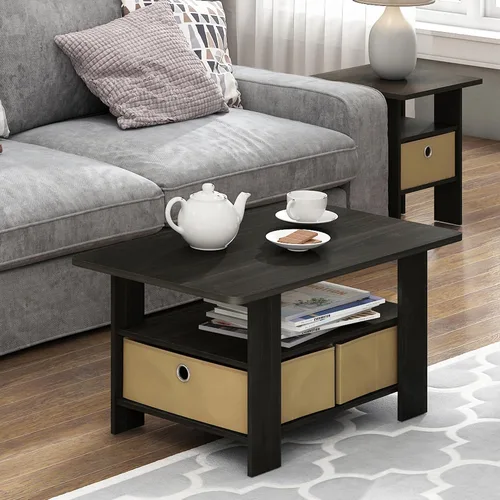 Vista 2 de Furinno 11158DBR/BK - Mesa de centro con almacenaje Espresso/Marrón