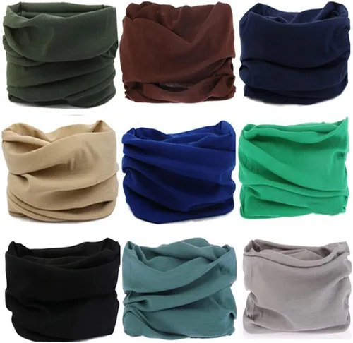 Vista 19 de Bandana para la cabeza, polaina para el cuello, bufanda, pasamontañas, máscara facial Negro (12 piezas)