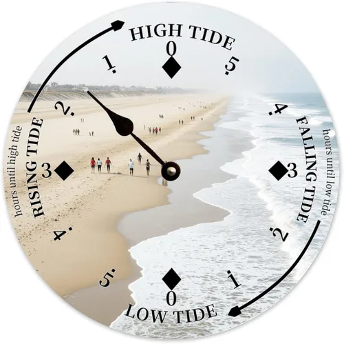 Vista 10 de Tide Clocks for East Coast Beach Ocean Beach Clock Time Coastal