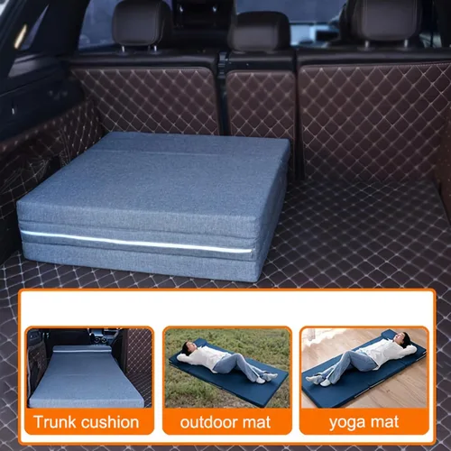 Vista 2 de Colchón no inflable plegable para maletero de automóvil, almohadilla para dormir para acampar o tienda de campaña, multiusos para acampar utilizado