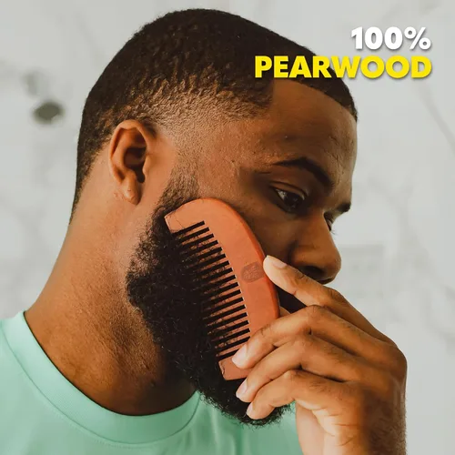 Vista 7 de The Beard Club - Juego de aseo con cepillo, peine, pinza y tijeras para barbas y bigotes de hombres - Set de regalo