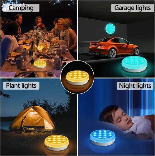 Vista 12 de QOLNBY - Luces de piscina recargables, luces LED sumergibles con control remoto, luces subacuáticas impermeables IP68, luz flotante que cambia de 16