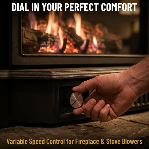 Vista 4 de Kit de control de velocidad de ventilador Midwest Hearth Sopladores para chimenea y estufa Controlador de velocidad variable con botón