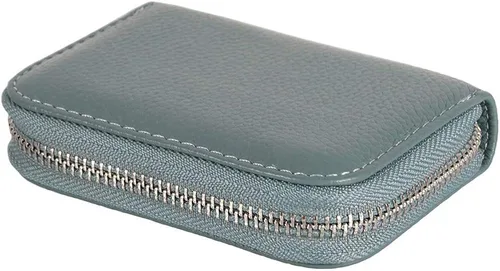 Vista 4 de Cartera de piel con cremallera para mujer bloqueo RFID