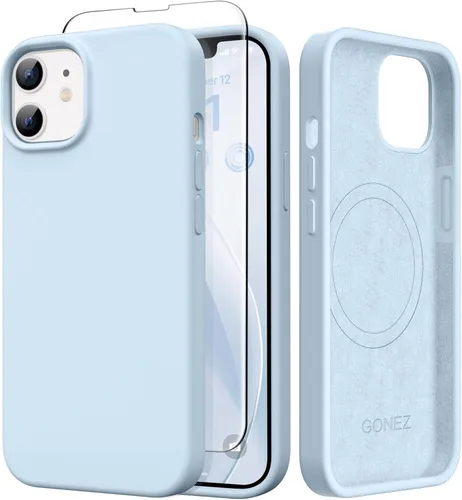 Vista 134 de GONEZ Funda magnética para iPhone 14, compatible con Magsafe, con protector de pantalla + protector de cámara, forro de microfibra antiarañazos