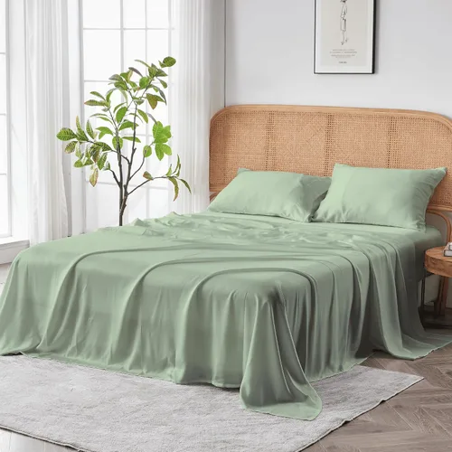 Vista 8 de Sijo AiryWeight Set de sábanas de Tencel, 100% Lyocell derivado del eucalipto, extremadamente suave, ganador de las mejores sábanas de enfriamiento