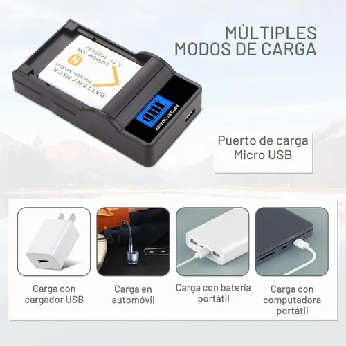 Vista 5 de 2X NP-BN1 NPBN1 Batería y Cargador LCD para Sony DSC-WX30 WX50 WX100 WX150