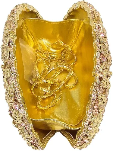 Vista 6 de Boutique De FGG Bolso de noche de flores de embrague de cristal de lujo para mujer, bolso de boda nupcial, bolso