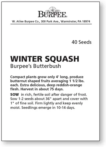 Vista 2 de Burpee Butterbush Semillas de Calabaza Invierno 40 semillas