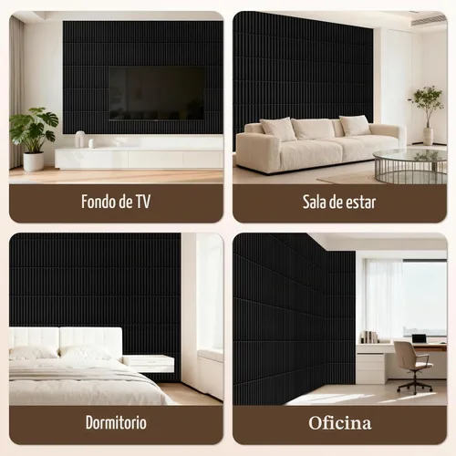 Vista 2 de Qidejoy 33 paneles de pared 3D negros de 12 x 12 pulgadas, decoración