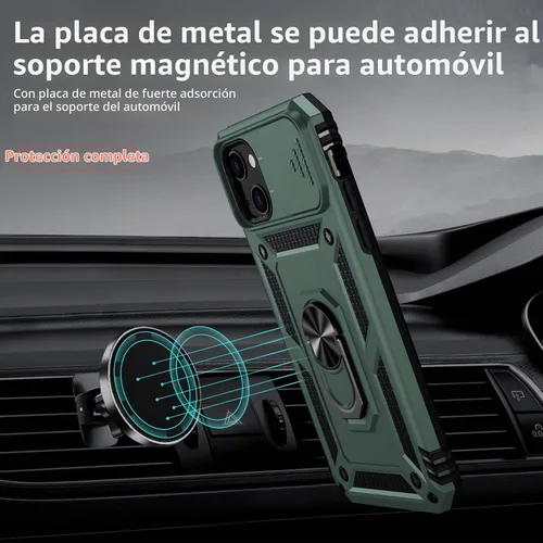 Vista 2 de Funda para iPhone 13 Mini con cubierta para lente de cámara, protector de pantalla HD, protección contra caídas de grado militar de 10 pies, soporte