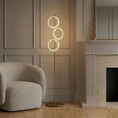 Vista 8 de Brightech Saturn - Lámpara de pie LED, diseño único que combina con decoración moderna y contemporánea, lámpara alta de 3 luces para sala Luz blanca