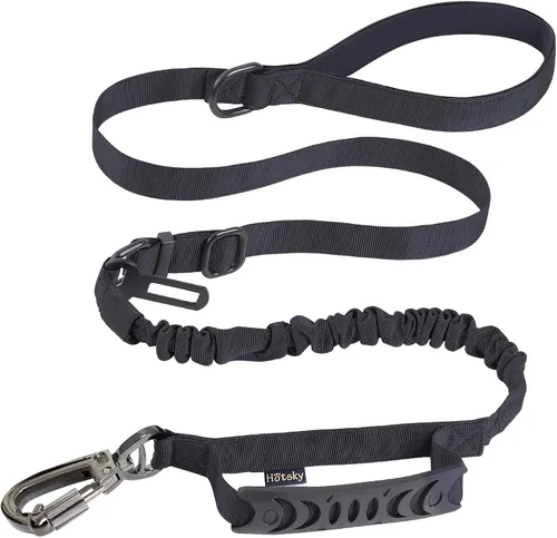 Vista 18 de Hotsky Correa táctica para perro resistente para perros medianos y grandes que tiran, 4-6 pies, resistente correa elástica para perro que absorbe