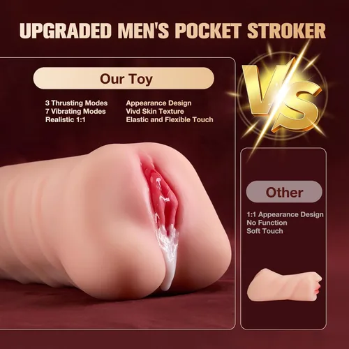 Vista 5 de Masturbador Masculino Juguetes Sexuales para Adultos - Vagina de Bolsillo Controlada por Aplicación ZEMALIA, Muñeca Sexual Automática Realista con 8