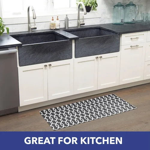 Vista 2 de SoHome Cozy Living Kochi - Tapete de cocina antifatiga de 18 x 55 pulgadas, color negro