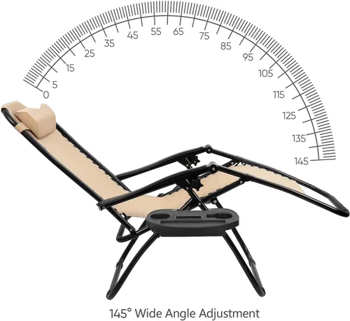 Vista 5 de Flamaker Silla de Patio de Gravedad Cero Sillas Reclinables para Exteriores Silla de Descanso Plegable Silla de Descanso Ajustable para Césped