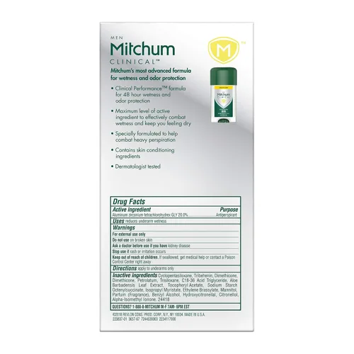 Vista 3 de Mitchum Desodorante antitranspirante sólido suave clínico para hombres, sin perfume, 1.6 onzas