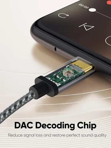 Vista 5 de CableCreation USB C a 3.5mm Cable de Audio con Cable de Carga USB, Cable Auxiliar para Coche, Tipo C a Jack Auxiliar para Auriculares, Estéreo