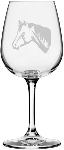 Vista 55 de Abaco Barb Body Horse - Copa de vino grabada multiusos (12.75 onzas) Unique Gifts for Horse Lovers, Personalized Wine Glasses, All-Purpose