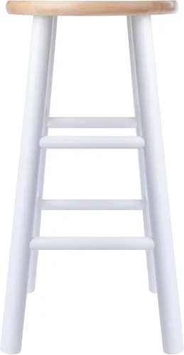 Vista 4 de Winsome Wood Huxton - Juego de 2 taburetes para mostrador, acabado natural natural / blanco
