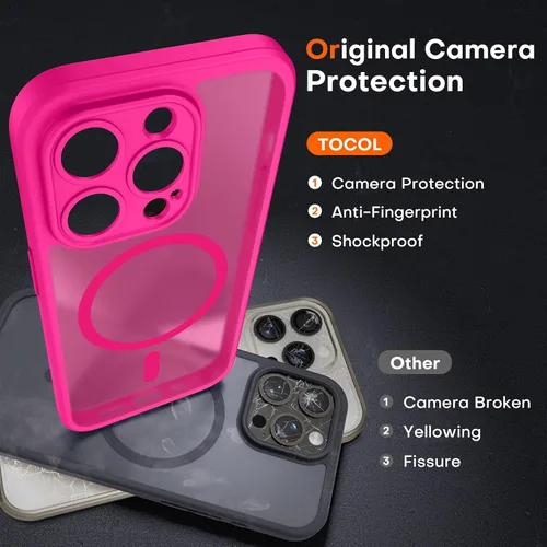 Vista 326 de TOCOL Funda para iPhone 11, compatible con Magsafe, protección completa de cámara, imanes integrados, protección contra caídas, funda translúcida
