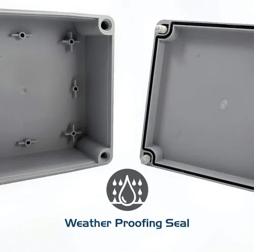 Vista 3 de Caja de conexiones eléctricas resistente a la intemperie de 4 x 4 x 2.4 pulgadas, carcasa impermeable IP65 para exteriores, plástico