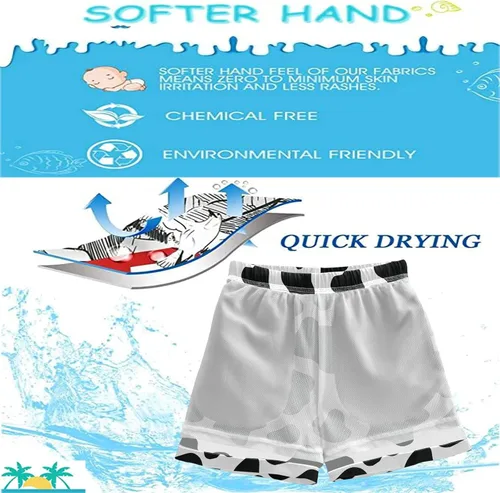 Vista 6 de visesunny Pantalones cortos de playa de secado rápido para niños pequeños, traje de baño de playa, traje de baño para bebés, niños y adolescentes