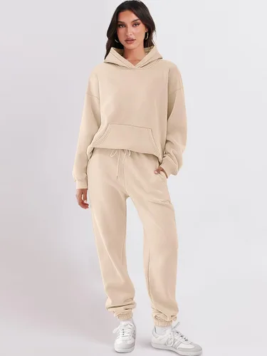 Vista 9 de ANRABESS - Conjunto de 2 piezas para mujer, sudadera holgada con capucha, pantalones de chándal, conjunto de moda Y2K, ropa de otoño
