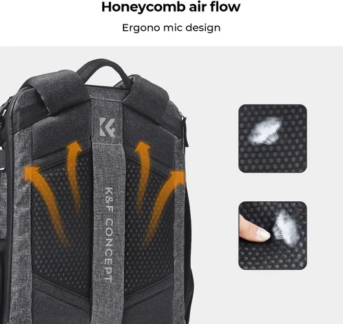 Vista 2 de K&F CONCEPT Mochila para cámara, bolsa para cámara réflex digital de 03-Negro