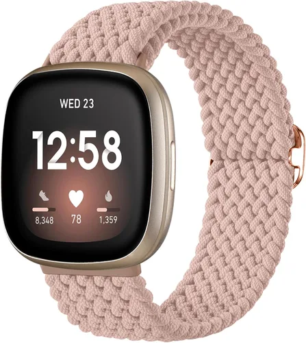 Vista 20 de Maledan Banda elástica trenzada compatible con Fitbit Sense/Versa 3/4 y Sense 2, correa elástica suave para reloj inteligente, accesorio