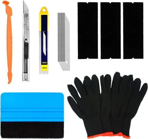 Vista 11 de Kit de herramientas de instalación de película de tintado de vidrio auto CARTINTS con pluma de liberación de aire, espátula de fieltro, cuchillo