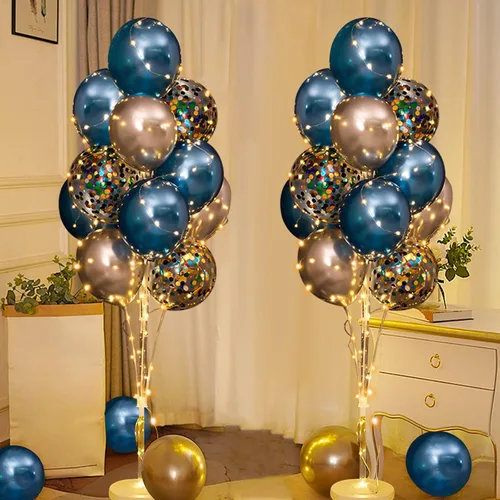 Vista 12 de Cicicooie - Juego de 2 soportes para globos para decoración de fiesta Negro