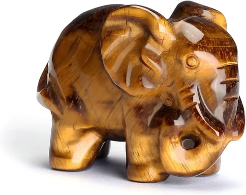 Vista 7 de CrystalTears Figura de elefante de cristal curativo de amatista, cristales tallados, estatua de elefante para decoración de escritorio del hogar