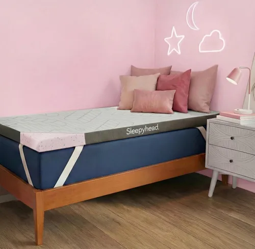Vista 11 de Sleepyhead - Cubrecolchón matrimonial de 3 pulgadas, de espuma viscoelástica con infusión de gel con funda lavable, esencial para dormitorio