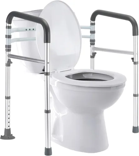 Vista 7 de Lianjindun Barras de seguridad para inodoro, asas de baño plegables y portátiles para ancianos, personas mayores, discapacitados y minusválidos