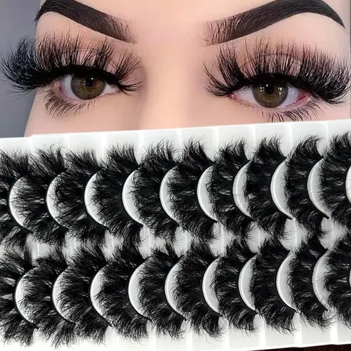 Vista 11 de IFSOWDRA Pestañas de visón Wispy D Curl ojo de gato gruesas pestañas postizas paquete de pestañas