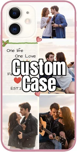Vista 13 de Funda de teléfono con foto personalizada para iPhone 12, imagen/texto personalizado, funda negra suave delgada, regalo único de nicho para parejas