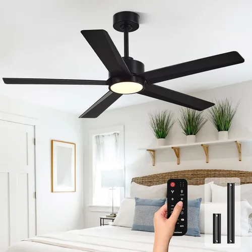 Vista 16 de Ventiladores de techo modernos con luces, ventilador de techo de 72 pulgadas con control remoto para dormitorio, sala de estar, cocina, biblioteca