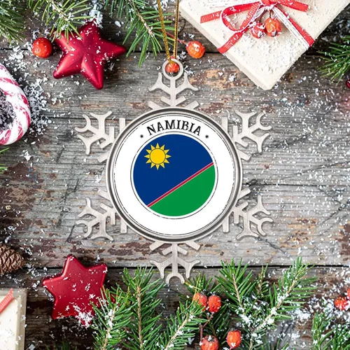 Vista 7 de Adorno de bandera de Namibia para decoración del árbol de Navidad, bandera nacional, silueta de Namibia, decoración del árbol de Navidad, regalo