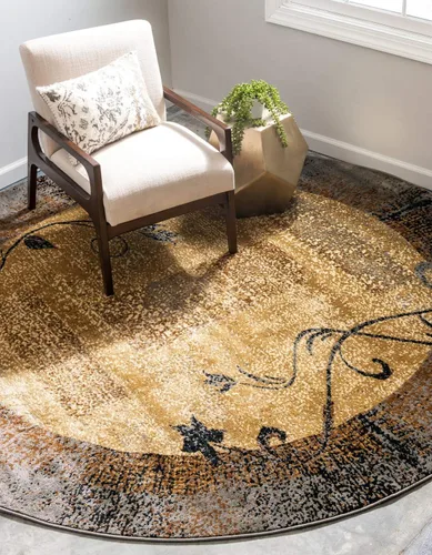 Vista 12 de Unique Loom Barista Collection - Alfombra Excelsa (octágono de 6 pies 1 pulgada, beige/marrón)