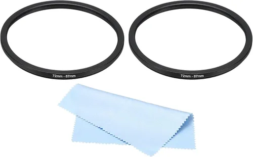Vista 14 de PATIKIL Anillo de metal con paño de limpieza, paquete de 2 anillos adaptadores de filtro de lente de cámara, anillo adaptador de filtro de aluminio
