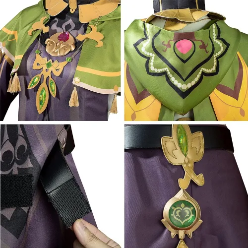 Vista 4 de Collei - Disfraz de cosplay de Game Genshin Impact conjunto completo de trajes de rol de Halloween para mujer