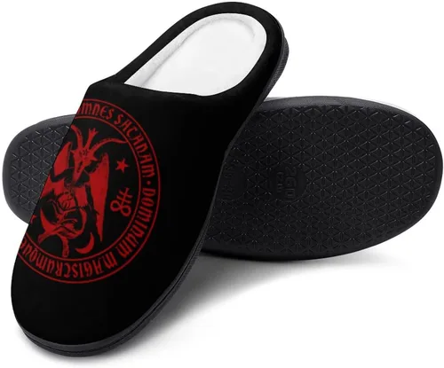 Vista 4 de Zodiac Baphomet - Pantuflas de algodón para mujer, de espuma viscoelástica, lavables, antideslizantes, para casa