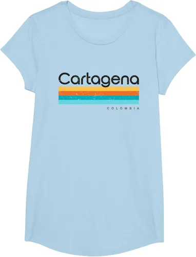 Vista 19 de Camiseta vintage de Cartagena Colombia con diseño retro, Blanco, S